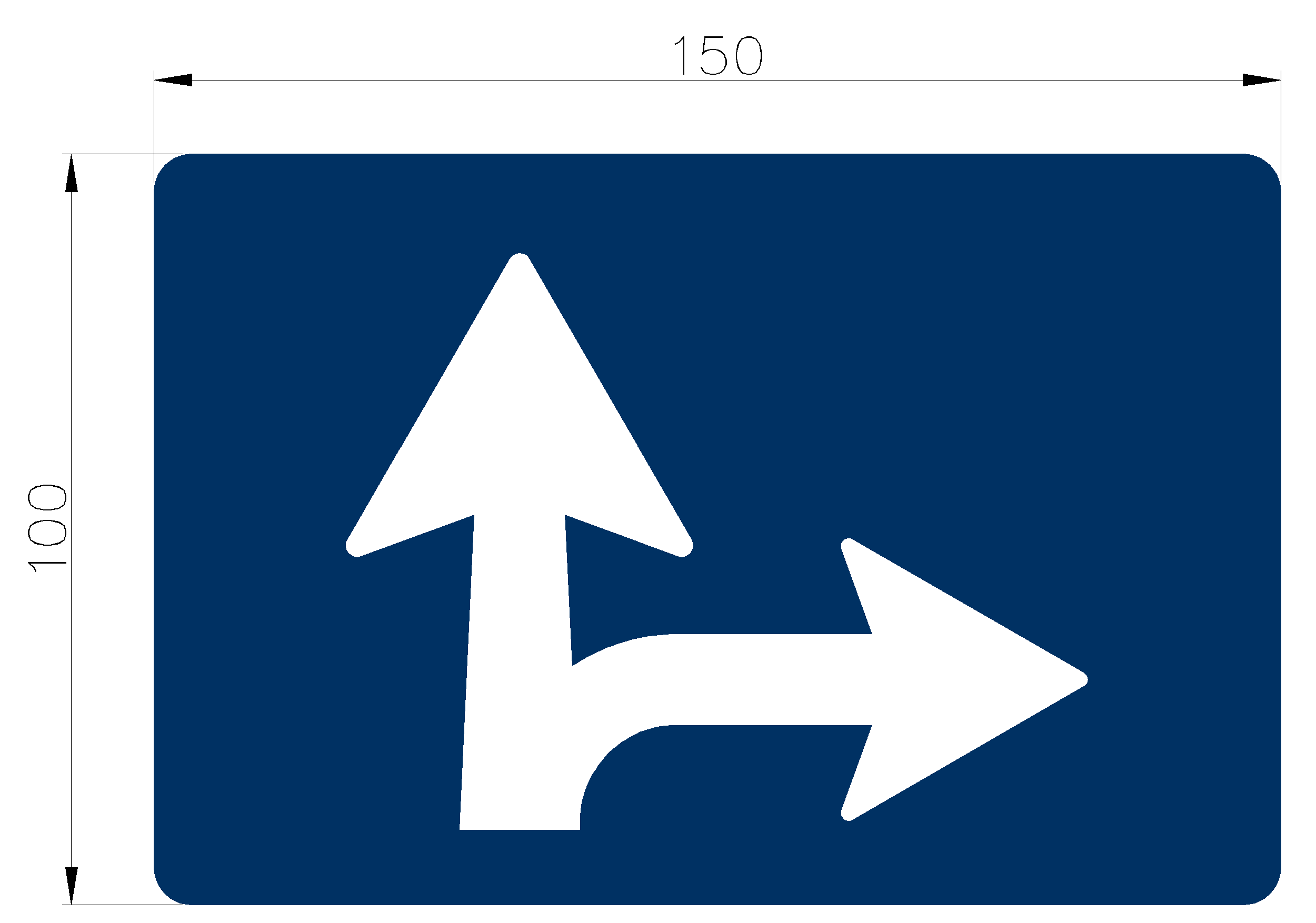 「遵14」車道遵行方向標誌