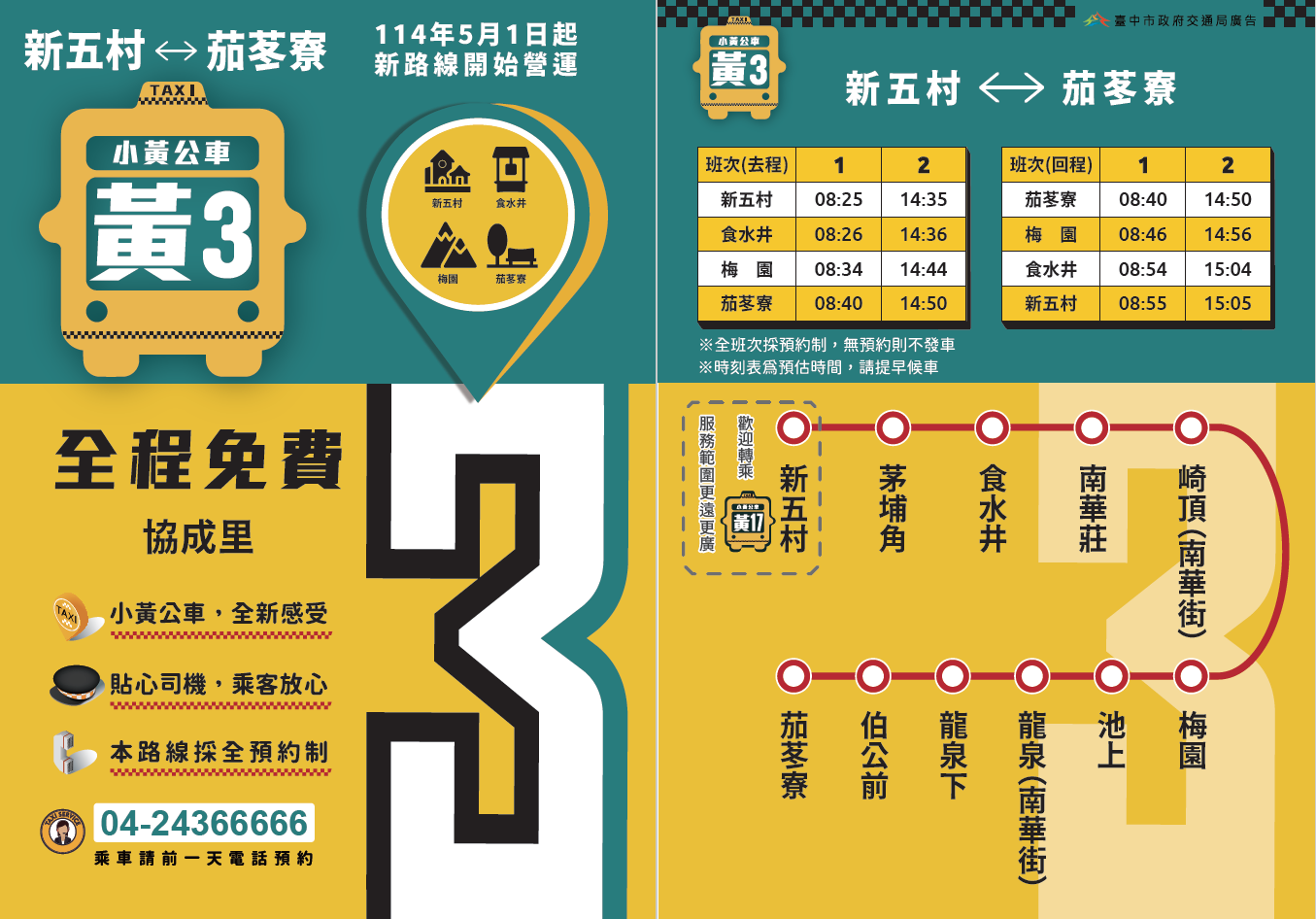 黃3路新社新五村線
